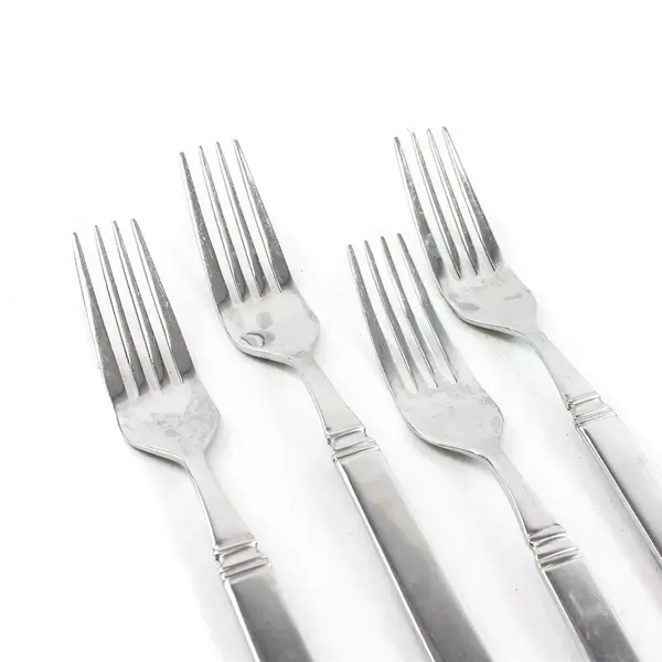 Lot of 4 Pfaltzgraff La Rochelle Stainless Steel Dinner Forks 7.5"