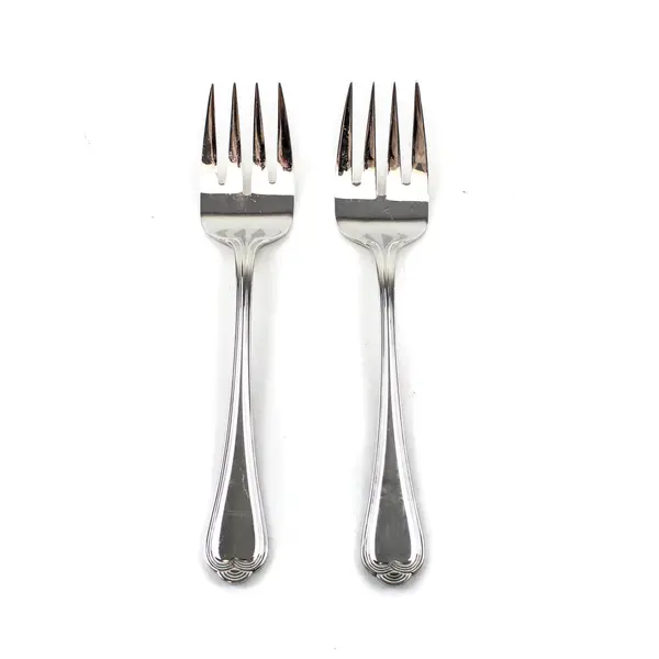 Lot of 2 Pfaltzgraff Fairisle Stainless Steel 8" Serving Forks