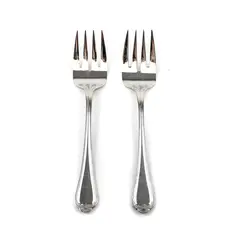 Lot of 2 Pfaltzgraff Fairisle Stainless Steel 8" Serving Forks