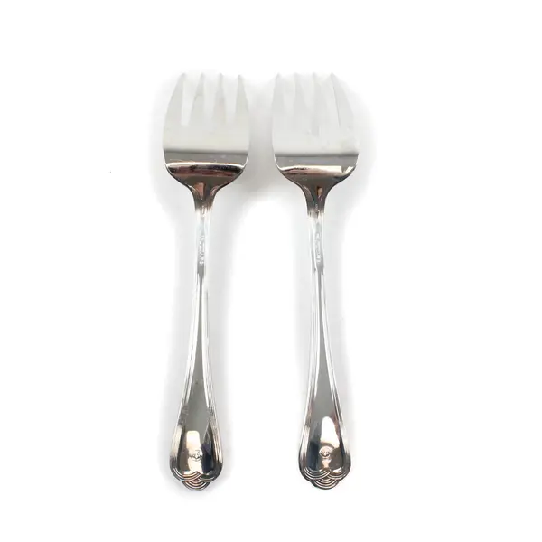 Lot of 2 Pfaltzgraff Fairisle Stainless Steel 8" Serving Forks