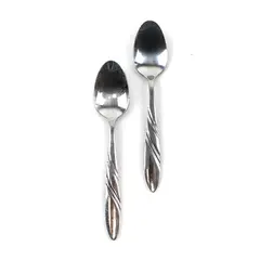Lot of 2 Pfaltzgraff Crosscreek Stainless Teaspoons 6in 