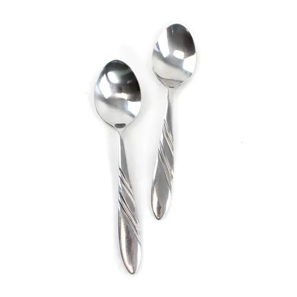 Lot of 2 Pfaltzgraff Crosscreek Stainless Steel Oval Soup Spoons 6.5"