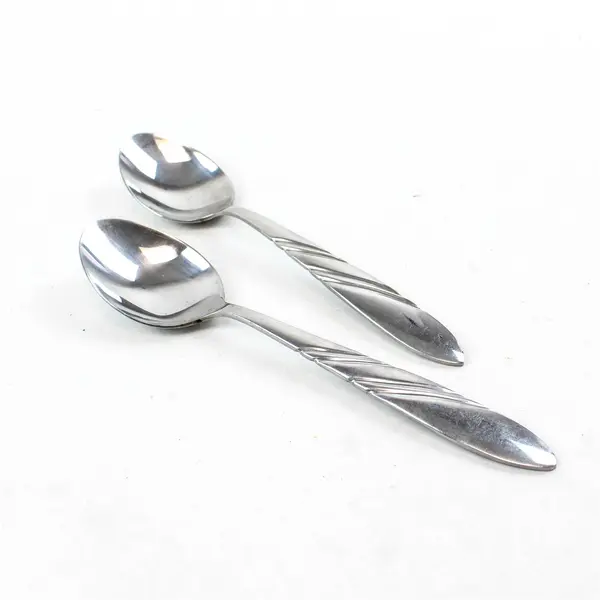 Lot of 2 Pfaltzgraff Crosscreek Stainless Steel Oval Soup Spoons 6.5"