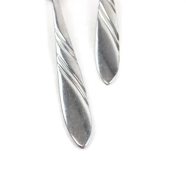 Lot of 2 Pfaltzgraff Crosscreek Stainless Steel Oval Soup Spoons 6.5"