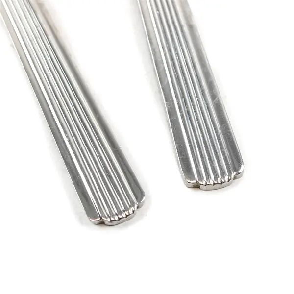 Lot of 2 Pfaltzgraff Brighton Stainless Steel Slotted Serving Spoon and Fork 8"
