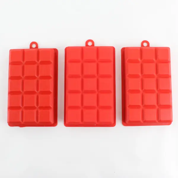 Lot of 3 Red Silicone Ice Cube Trays 15 Cubes Each