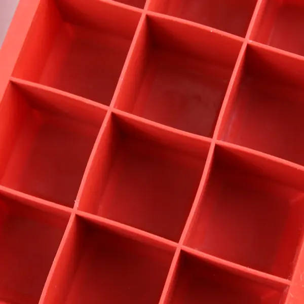 Lot of 3 Red Silicone Ice Cube Trays 15 Cubes Each