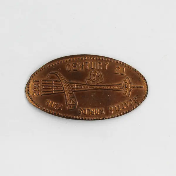 1962 World’s Fair Seattle The Space Age Elongated Penny Space Needle Souvenir