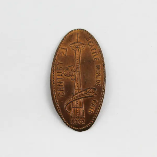 1962 World’s Fair Seattle The Space Age Elongated Penny Space Needle Souvenir