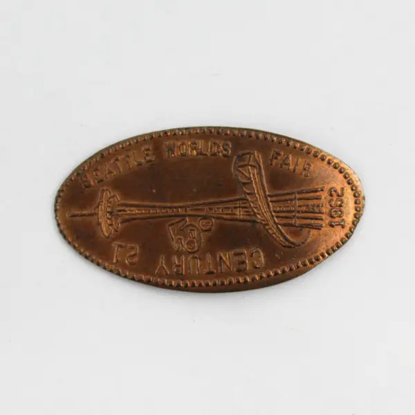 1962 World’s Fair Seattle The Space Age Elongated Penny Space Needle Souvenir