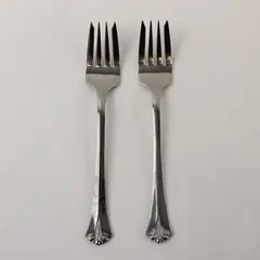 Lot of 2 Pfaltzgraff Ashcroft Stainless Steel Salad Spoons 6.5"