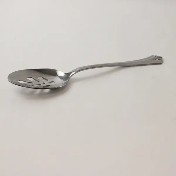 Lot of 2  Pfaltzgraff Ashcroft Stainless Steel Slotted Serving Spoons 8"