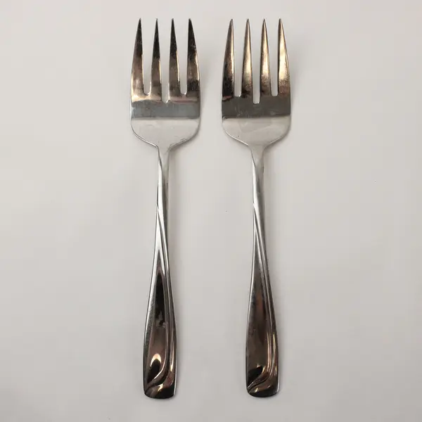 Lot of 2 Pfaltzgraff Echo Stainless Steel 8" Serving Forks