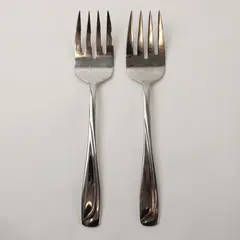 Lot of 2 Pfaltzgraff Echo Stainless Steel 8" Serving Forks
