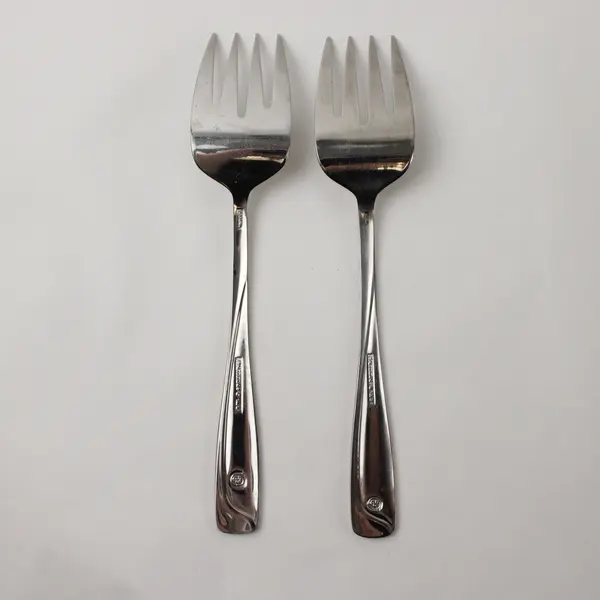 Lot of 2 Pfaltzgraff Echo Stainless Steel 8" Serving Forks