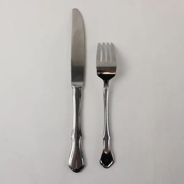 Lot of 2 Pfaltzgraff Briarwood Stainless Steel 8.5" Knife & 6.5" Salad Fork