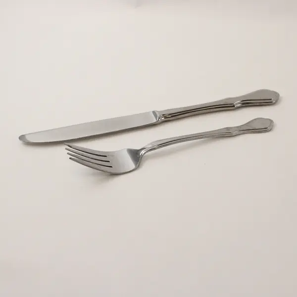 Lot of 2 Pfaltzgraff Briarwood Stainless Steel 8.5" Knife & 6.5" Salad Fork