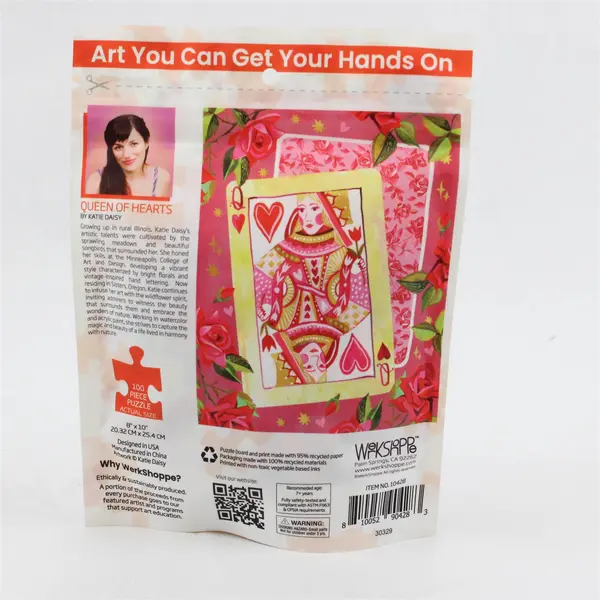 New Werkshoppe Jigsaw Puzzle Snax Queen Of Hearts Fancy Foil 100 Pieces 8" x 10"