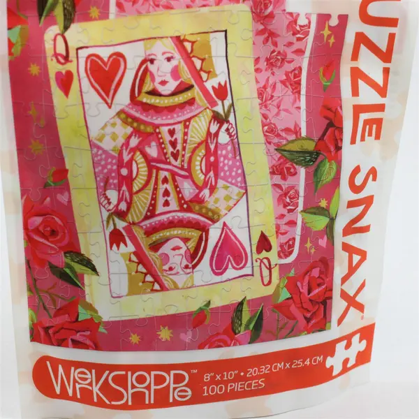 New Werkshoppe Jigsaw Puzzle Snax Queen Of Hearts Fancy Foil 100 Pieces 8" x 10"