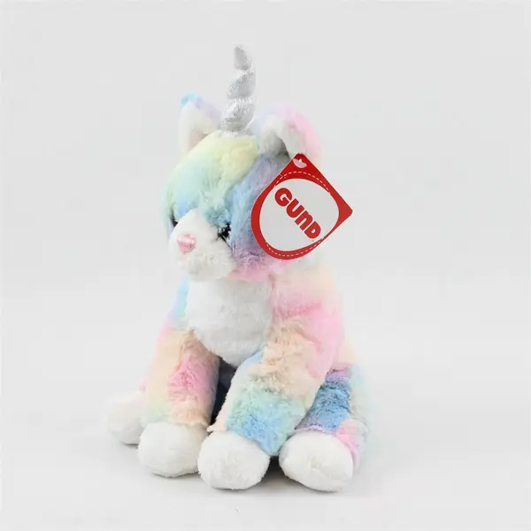 NWT GUND Plush "Shimmer" Caticorn Unicorn Stuffed Kitty Cat Pastel Rainbow Toy