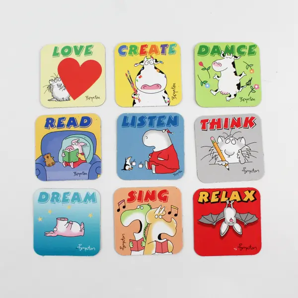 Set of 9 Sandra Boynton Whimsical Animal Magnetic Stickers
