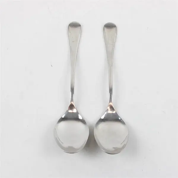 Lot of 2 WMF Cromargan Stainless Steel Oval Soup Spoons 7"