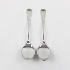 Lot of 2 WMF Cromargan Stainless Steel Oval Soup Spoons 7"