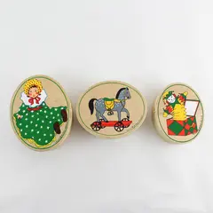 Vintage Lynn Gates Nesting Boxes Set of 3 Painted Stacking from 1982