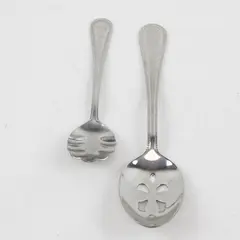 Lot of Two Stainless Cuisinart Spoons (Mixed Styles) in the Pattern Tuscan Bead