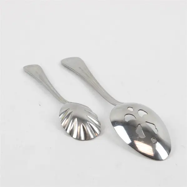 Lot of Two Stainless Cuisinart Spoons (Mixed Styles) in the Pattern Tuscan Bead