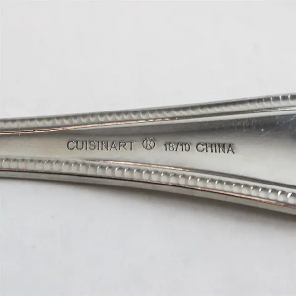 Lot of Two Stainless Cuisinart Spoons (Mixed Styles) in the Pattern Tuscan Bead