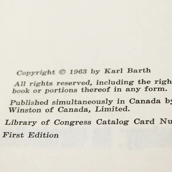 Karl Barth Evangelical Theology: An Introduction 1st Ed 1963 Ex-Library