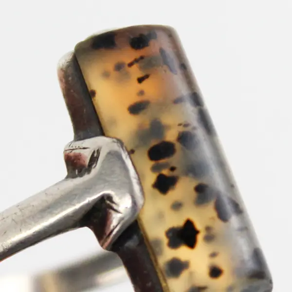 Dalmatian Jasper Gemstone 925 Sterling Silver Ring Size 6