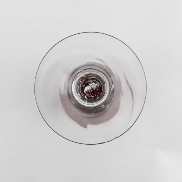 Wine Glass Ruby Red Blown Glass Clear Stem 8" Tall