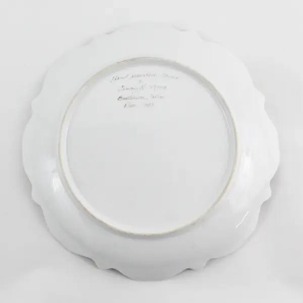 Hand Painted Porcelain Poppy Pattern Plate Signed By Cindy L Moore