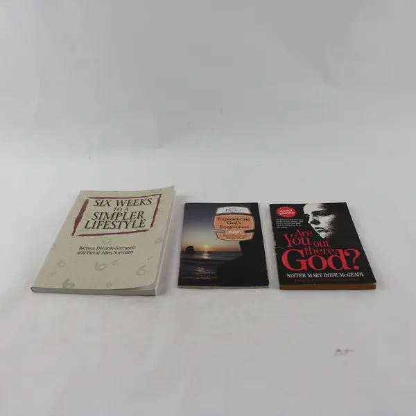 Lot of 3 Paperback Books Are You Out There God, Experiencing God's Forgiveness