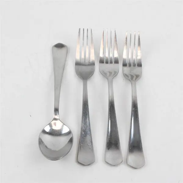 Lot of 4 Cuisinart Stainless Sienna Flatware: 3 Dinner Forks, 1 Serving Spoon