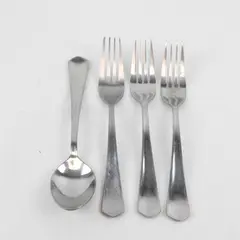 Lot of 4 Cuisinart Stainless Sienna Flatware: 3 Dinner Forks, 1 Serving Spoon