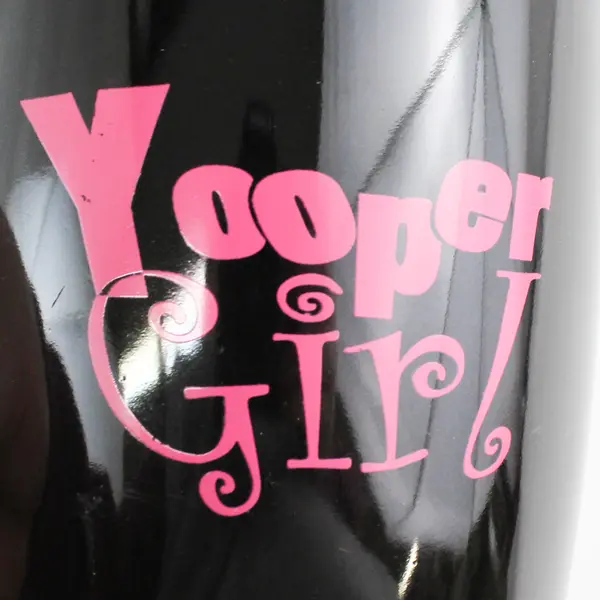 Black Ceramic Yooper Girl Coffee Mug Michigan Upper Peninsula Souvenir