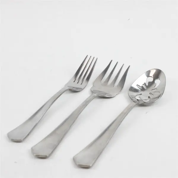 Lot of 5 Cuisinart Stainless Sienna Flatware: Dinner Forks, Serving Spoon & Fork