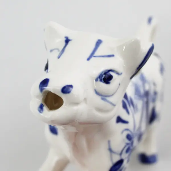 Vintage Delft Style Flower Windmill Cow Creamer