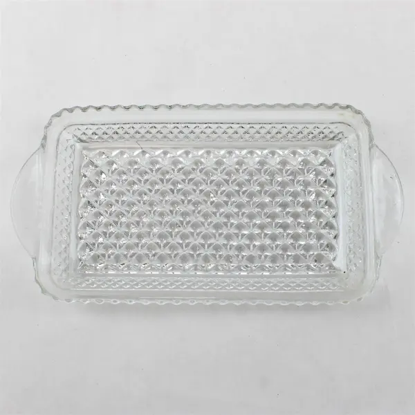 Vintage Anchor Hocking Wexford Clear Glass Rectangular Tray