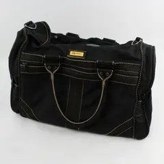 Vintage Airway Industries Black Nylon Oleg Cassini Duffel Bag Carry On Luggage