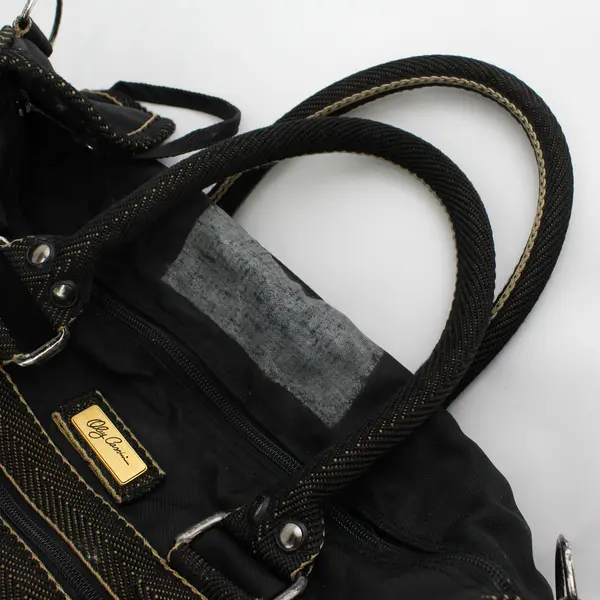 Vintage Airway Industries Black Nylon Oleg Cassini Duffel Bag Carry On Luggage