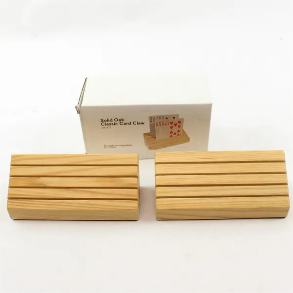 New Set of 2 Yellow Mountain Solid Oak Classic Card Claws