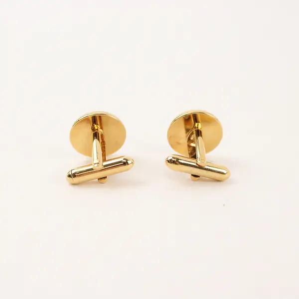 6 Pc Set Vintage Cufflinks and Shirt Studs Gold-Tone Black Stone