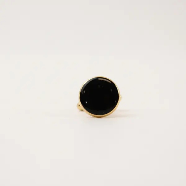 6 Pc Set Vintage Cufflinks and Shirt Studs Gold-Tone Black Stone