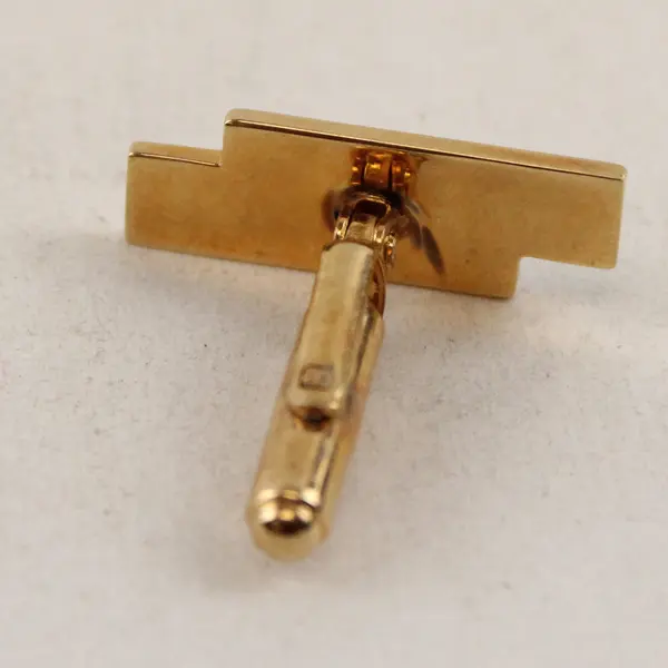 Vintage Black and Brown Enamel Gold-Tone Geometric Cufflinks