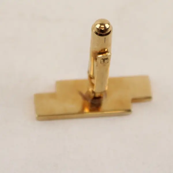 Vintage Black and Brown Enamel Gold-Tone Geometric Cufflinks