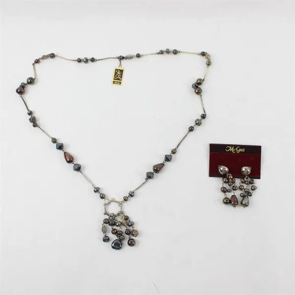 Vintage Mr. Gus Silver-Tone Dangle Earrings and Necklace Set